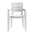 Inval Madeira Indoor And Outdoor Patio Dining Chairs, White/Gray, Pack Of 4 Chairs