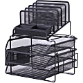 Lorell® Mesh 4-Tier Desk Organizer, Black 1 thumbnail image