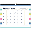 2025 Simplified by Emily Ley for AT-A-GLANCE® Monthly Wall Calendar, 15" x 12", Happy Stripe, January To December, EL32-707