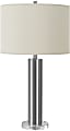 Monarch Specialties Heather Table Lamp, 28”H, Ivory/Nickel
