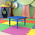 Flash Furniture 24" Square Plastic Height-Adjustable Activity Table, Blue 1 thumbnail image
