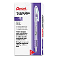 Pentel® R.S.V.P. Ballpoint Stick Pens, Fine Point, 0.7 mm, Clear Barrel, Violet Ink, Pack Of 12 Pens