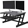Lorell Adjustable Desk Riser Plus 34 12 W x 27 D Black - Office Depot