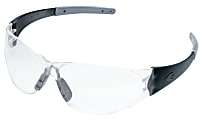 Crews Checkmate® 2 Safety Glasses, Smoke/Silver Temple, Clear Anti-Fog Lenses