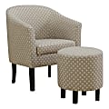 Monarch Specialties Selena Accent Chair With Ottoman, Dark Taupe