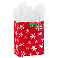 Hallmark 9.6" Medium Holiday Gift Bag With Tissue Paper (White Snowflakes on Red) 1 thumbnail image