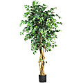 Nearly Natural 6'H Silk Palace-Style Ficus Tree With Pot, Green 1 thumbnail image