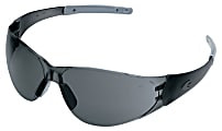 Crews Checkmate® 2 Safety Glasses, Smoke/Silver Temple, Grey Lenses