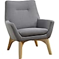 Lorell® Quintessence Upholstered Side Chair With Lumbar Support, Gray/Natural 1 thumbnail image