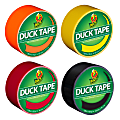 Duck Brand Duct Tape Rolls, 1.88" x 20 Yd/1.88" x 15 Yd, Neon Orange/Yellow/Red/Black, Pack Of 4 Rolls 1 thumbnail image