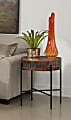 Coast to Coast Halifax Wooden Round End Table, 24”H x 22”W x 22”D, Brown