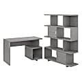 kathy ireland® Home by Bush Furniture Madison Avenue 48"W Writing Desk With Etagere Bookcase, Modern Gray, Standard Delivery