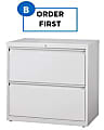 Hirsh 30" Wide 2-Drawer Metal Lateral File Cabinet, Gray 1 thumbnail image
