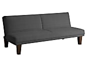 DHP Dillan Futon, Faux Leather, 29"H x 69"W x 30"D, Gray