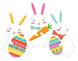 Amscan Easter Bunny Yard Signs, 24-7/16" x 10" x 1", Multicolor, Pack Of 3 Signs