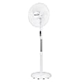 Brentwood® 16-In. 3-Speed Portable Oscillating Stand Fan with 6 Blades, Tilting Head, 90° Oscillation, Timer & Remote, White, F-16RSW 1 thumbnail image