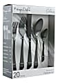 MegaChef Gibbous Stainless-Steel 20-Piece Flatware Utensil Set, Black