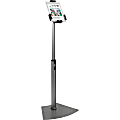Kantek Floor Mount Tablet Kiosk Stand - Up to 10.10" Screen Support - 46.50" x 17.40"- Floor - Steel - Black, Silver, Aluminum - Locking System 1 thumbnail image