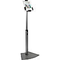 Kantek Floor Mount Tablet Kiosk Stand - Up to 10.1" Screen Support - 46.5" Height x 17.4" Width - Floor - Steel - Black, Silver, Aluminum - Locking System