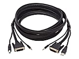 Tripp Lite DVI KVM Cable Kit 3 in 1 DVI, USB 3.5mm Audio 3xM/3xM Black 10ft - Supports up to 2560 x 1600 - Gold Plated Contact - Black