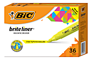 BIC® Brite Liner Tank Highlighters, Chisel Tip, Yellow, Pack Of 36 Markers