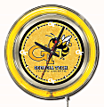 Holland Bar Stool Logo Clock, 15"H x 15"W x 3"D, Georgia Tech