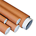 Partners Brand Kraft Mailing Tubes With Plastic Endcaps, 2" x 48", Pack Of 50 1 thumbnail image