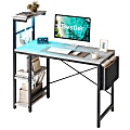 Bestier 45"W Computer Desk With LED Lights And 4-Tier Shelves, Light Gray 1 thumbnail image