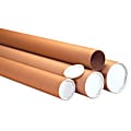 Partners Brand Heavy-Duty Kraft Mailing Tubes, 3" x 36", 80% Recycled, Kraft, Pack Of 24