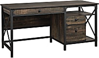 Sauder® Steel River 61"W Computer Desk, Carbon Oak