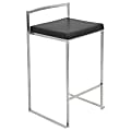 Lumisource Fuji Stacker Stools, Counter Height, Black/Stainless Steel, Set Of 2
