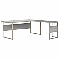 Bush Business Furniture Hybrid 72"W L-Shaped Corner Desk Table With Metal Legs, Platinum Gray, Standard Delivery 1 thumbnail image