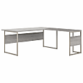 Bush® Business Furniture Hybrid 72"W x 36"D L-Shaped Table Desk With Metal Legs, Platinum Gray, Standard Delivery