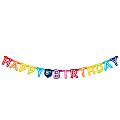 Amscan Go Brightly Banner, 5-3/4” x 72”, Happy Birthday Rainbow