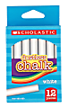 Scholastic® Dustless Chalk, White, Pack Of 12 Sticks