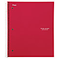 Five Star® Wirebound Notebook Plus Study App, 3 Subject, College Ruled, 8 1/2" x 11", Fire Red