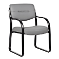Boss Office Products Leather Mid-Back Guest Chair, Gray 1 thumbnail image