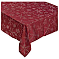 Amscan Christmas Snowflake Fabric Table Cover, 60" x 104", Red/Silver