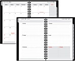 FORAY™ Weekly/Monthly Planner With Simulated Leather Cover, 5" x 8", 30% Recycled, Black, January–December 2016