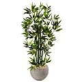 Nearly Natural Bamboo 48”H Artificial Tree With Bowl Planter, 48”H x 29”W x 29”D, Green