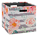 Linon Emmet Storage Bins, Medium Size, Floral Rose/Gray, Pack Of 2 1 thumbnail image
