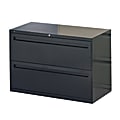 HON® Brigade® 700 42"W Lateral 2-Drawer File Cabinet, Metal, Black