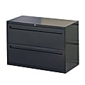 HON® Brigade® 700 42"W x 19-1/4"D Lateral 2-Drawer File Cabinet, Black 1 thumbnail image