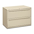 HON® Brigade® 700 42"W x 18"D Lateral 2-Drawer File Cabinet, Putty 1 thumbnail image