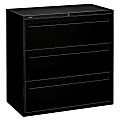HON® Brigade® 700 42"W Lateral 3-Drawer File Cabinet, Metal, Black