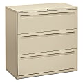 HON® Brigade® 700 20"D Lateral 3-Drawer File Cabinet, Putty