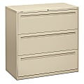 HON® Brigade® 700 20"D Lateral 3-Drawer File Cabinet, Putty 1 thumbnail image