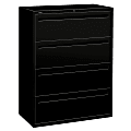 HON® Brigade® 700 42"W Lateral 4-Drawer File Cabinet, Metal, Black
