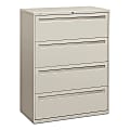 HON® Brigade® 700 42"W x 19-1/4"D Lateral 4-Drawer File Cabinet, Light Gray 1 thumbnail image