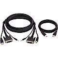 Tripp Lite DVI KVM Cable Kit, DVI USB 3.5mm Audio 3xM/3xM+USB M/M Black 6ft - 60 MB/s - Supports up to 2560 x 1600 - Black 1 thumbnail image